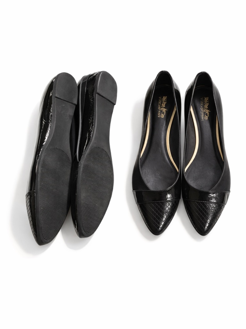 Vintage Coach “Coach and Four” Black Patent Snakeskin Cap Toe Flats 9.5 - Picture 7 of 14
